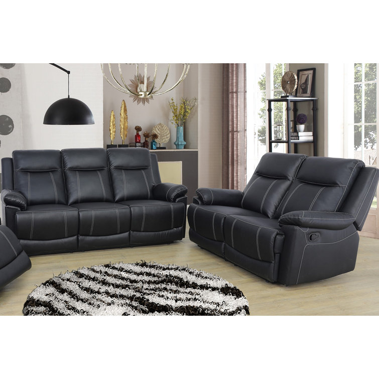 Lark Manor Clymer 2 Piece Faux Leather Reclining Living Room Set